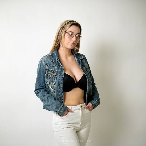 Vintage Y2K Archangel Denim Jean Jacket - M - Picture 5 of 10